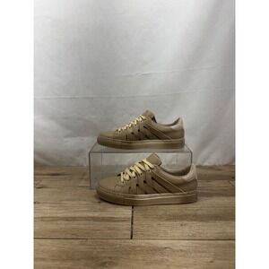 PS821‎ ALPHA Women's 37 US 6.5-7 Luxury SAND NUBUCK Leather Sneakers Shoes